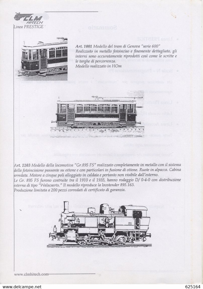 Catalogue CLM Hi-Tech 2005 - FS HO - Genova-Casella HOm 1/87 - FS N 1/160 - Stazioni  - Tram - En Italien - Non Classés