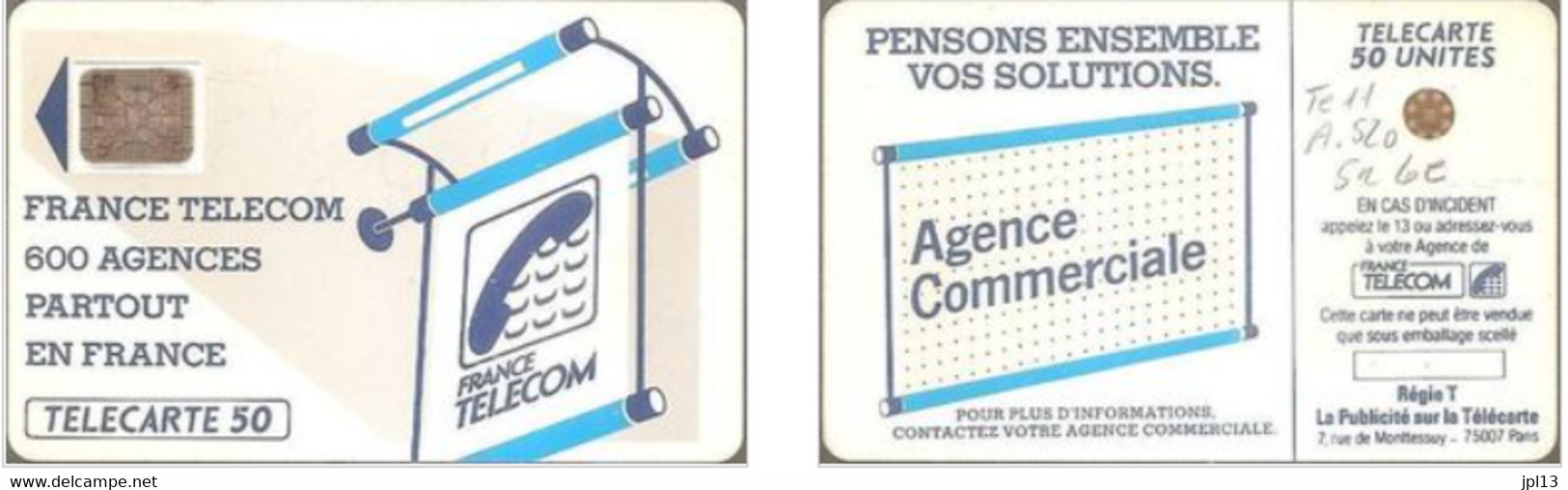 Carte à Puce - France - France Telecom - Les 600 Agences 50 - SC4an D6 Mate, 5 N° Impact Sur Cadre Bas - 600 Agences
