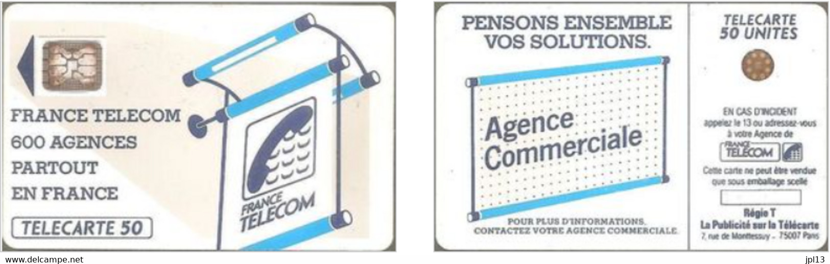 Carte à Puce - France - France Telecom - Les 600 Agences 50 - SC4an D7 Mate, 5 N° Petits Emboutis Sur Cadre Haut - 600 Agences