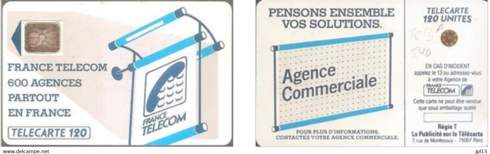 Carte à Puce - France - France Telecom - Les 600 Agences 120 - SC4an D6 Mate, 5 N° Impact Sur Cadre Bas - 600 Agences