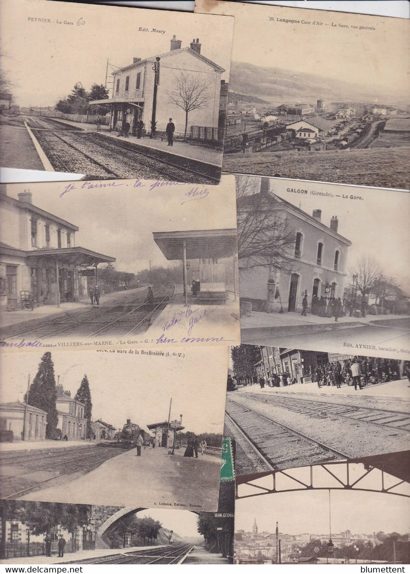 Lot 3009 De 10 CPA Gares Station Chemin De Fer Train Déstockage Pour Revendeurs Ou Collectionneurs - 5 - 99 Postcards