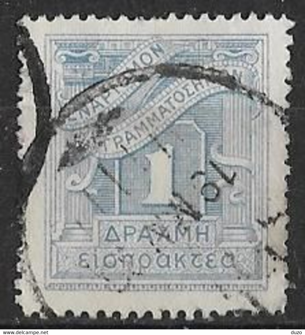 Grèce 1930/35 - 1 D. Bleu Clair  - Y&T N° 81(o) - Gebruikt