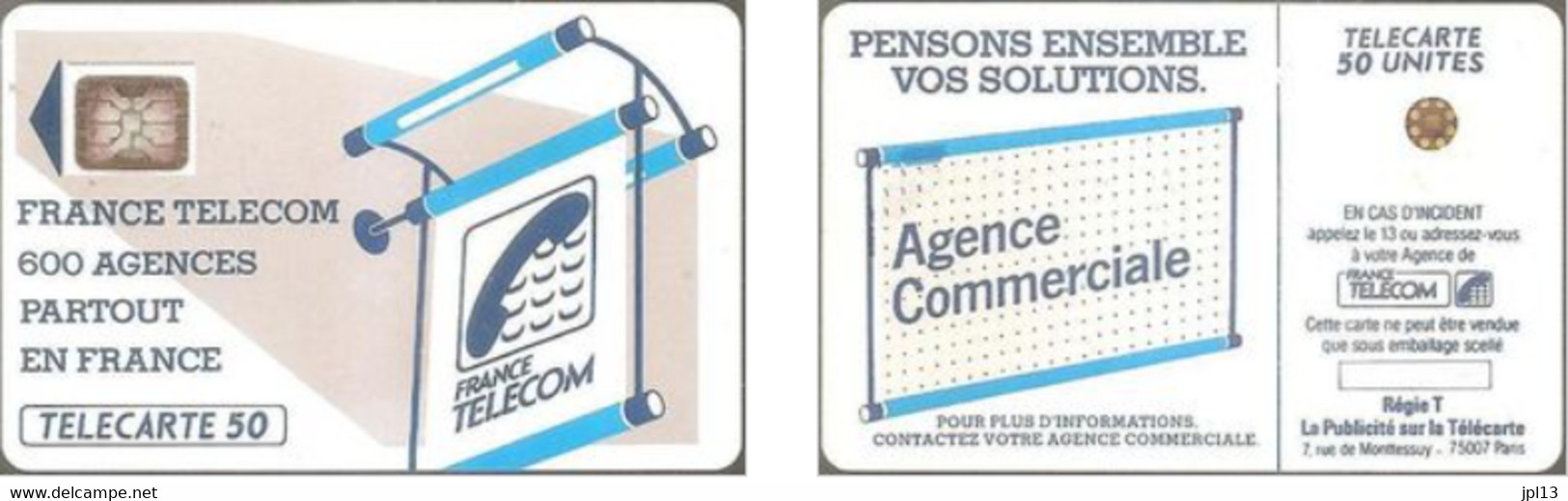 Carte à Puce - France - France Telecom -Les 600 Agences 50 - SC5an D6 Mate, 5 N° Grands Emboutis Sur Cadre Bas Décalés G - 600 Agences