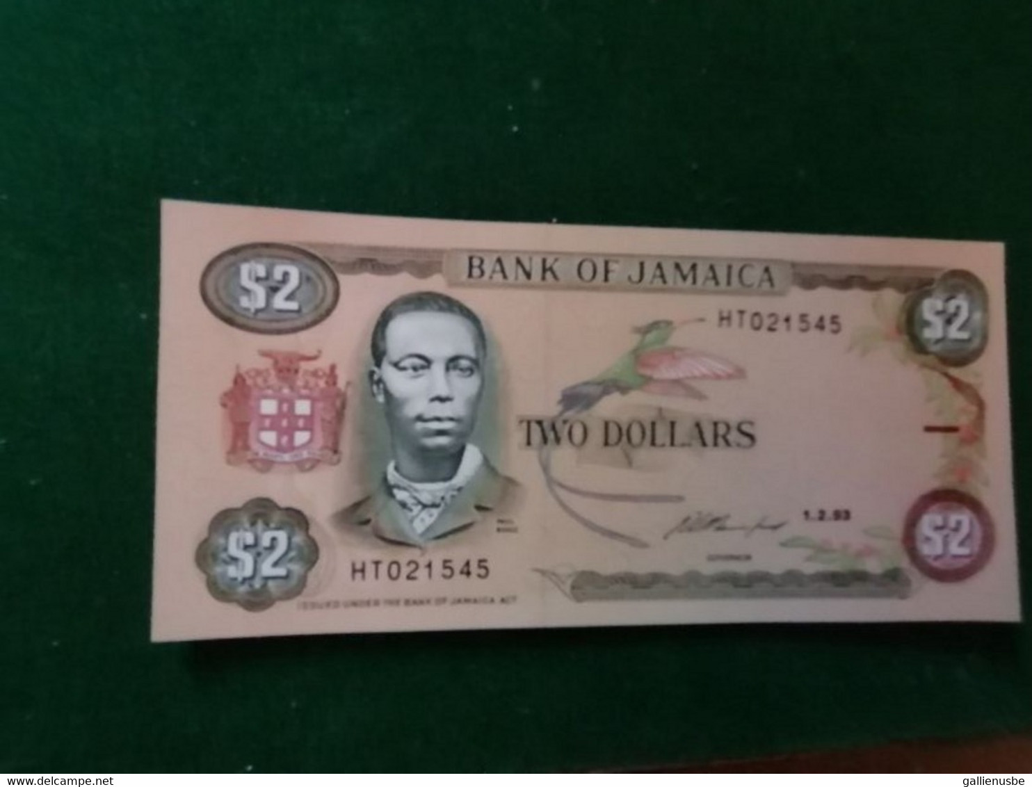 Jamaique   -  2  $  -  1993  -    UNC  - Superbe - Jamaique