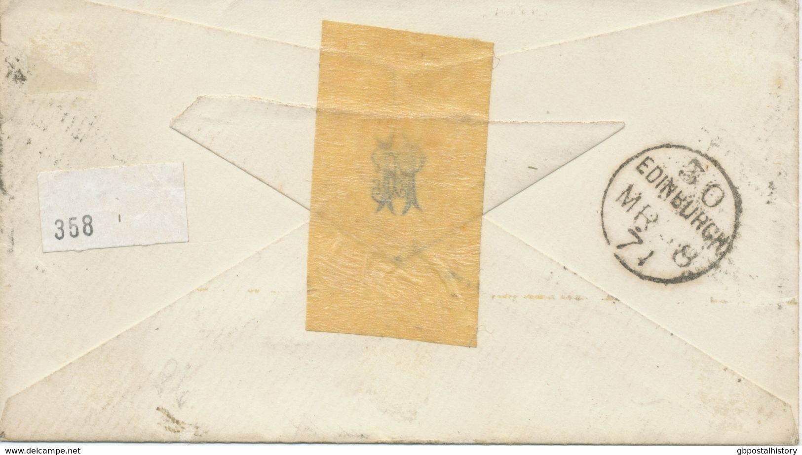 GB „159 / GLASGOW“ Scottish Duplex (4 Bars With Same Length, Time Code „2 ψ“, Datepart 18-19mm) On Very Fine Cover - Covers & Documents