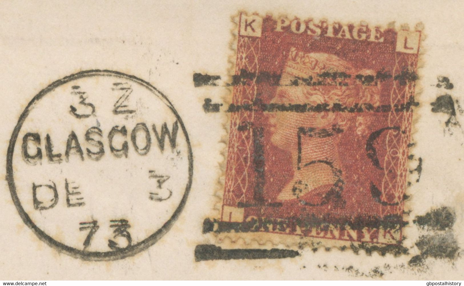 GB „159 / GLASGOW“ Scottish Duplex (4 Bars With Different Length, Time Code „3 Z“, Datepart 19mm) On Superb Cover  (pre- - Brieven En Documenten