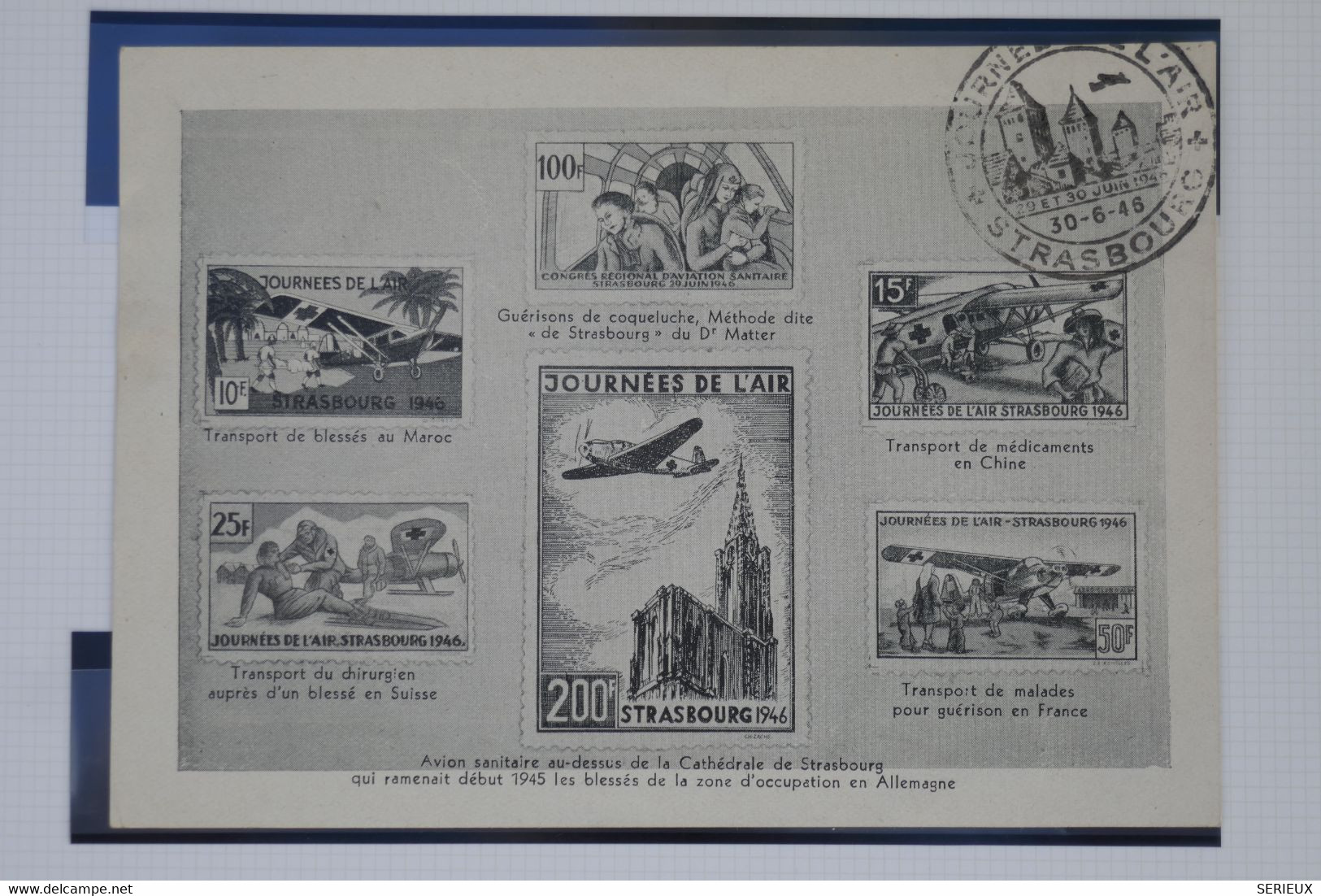 C1 FRANCE BELLE LETTRE 1946 JOURNEE DE L AIR  STRASBOURG POUR PARIS +++ AFFRANCH. PLAISANT - 1960-.... Storia Postale