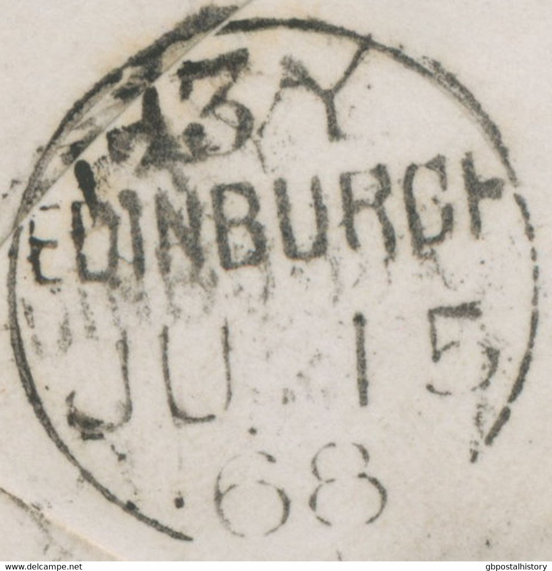 GB „159 / GLASGOW“ Scottish Duplex (4 THIN Bars With Different Length, Time Code „3 Ӂ “, Datepart 18mm) Very Fine Cover - Brieven En Documenten