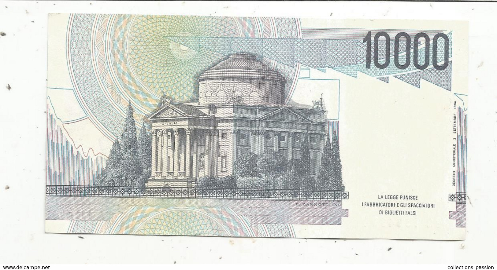 Billet, Banca D'Italia , 1000 , Diecimila LIRE, 1984 , 2 Scans - 10000 Lire