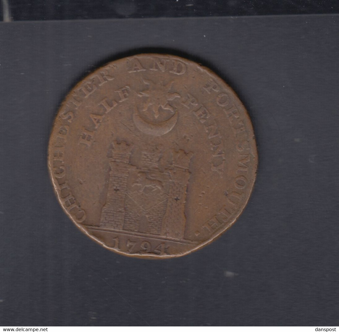 Grossbritannien Great Britain Half Penny Token 1794 Chichester And Pourthsmouth John Howard F.R.S. Philanthropist - Commerce Extérieur, Essais, Contremarques Et Surfrappes