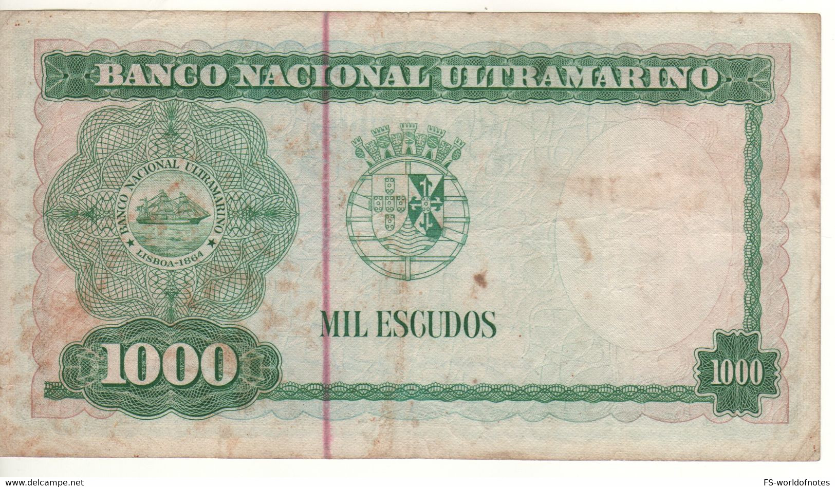 TIMOR  1'000 Escudos  P30    ( Dated 21.5.1968 )  "  Régulo D. Aleixo + Arms At Back " - Timor