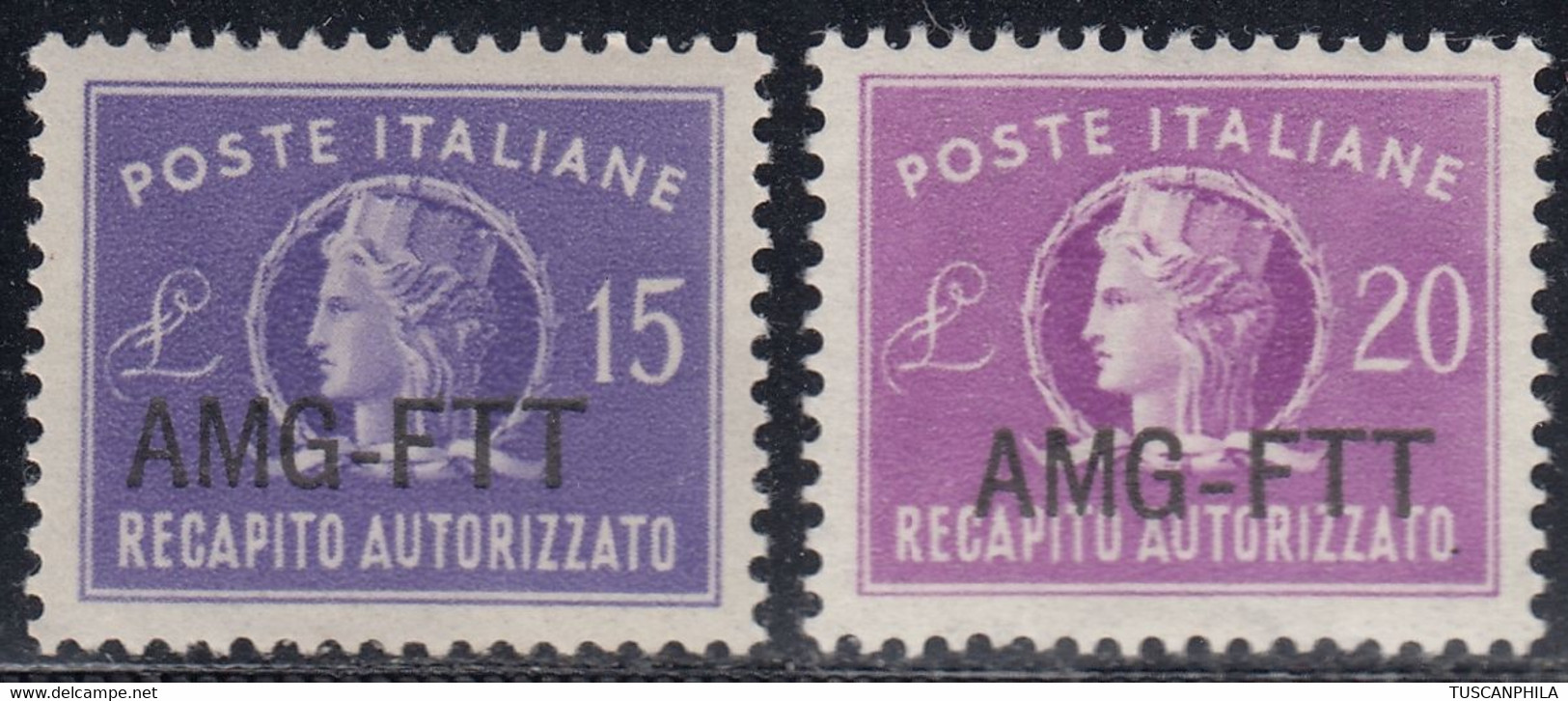 Trieste AMG-FTT Recapito Autorizzato Sass. 4/5 MNH** Cv 40 - Fiscaux