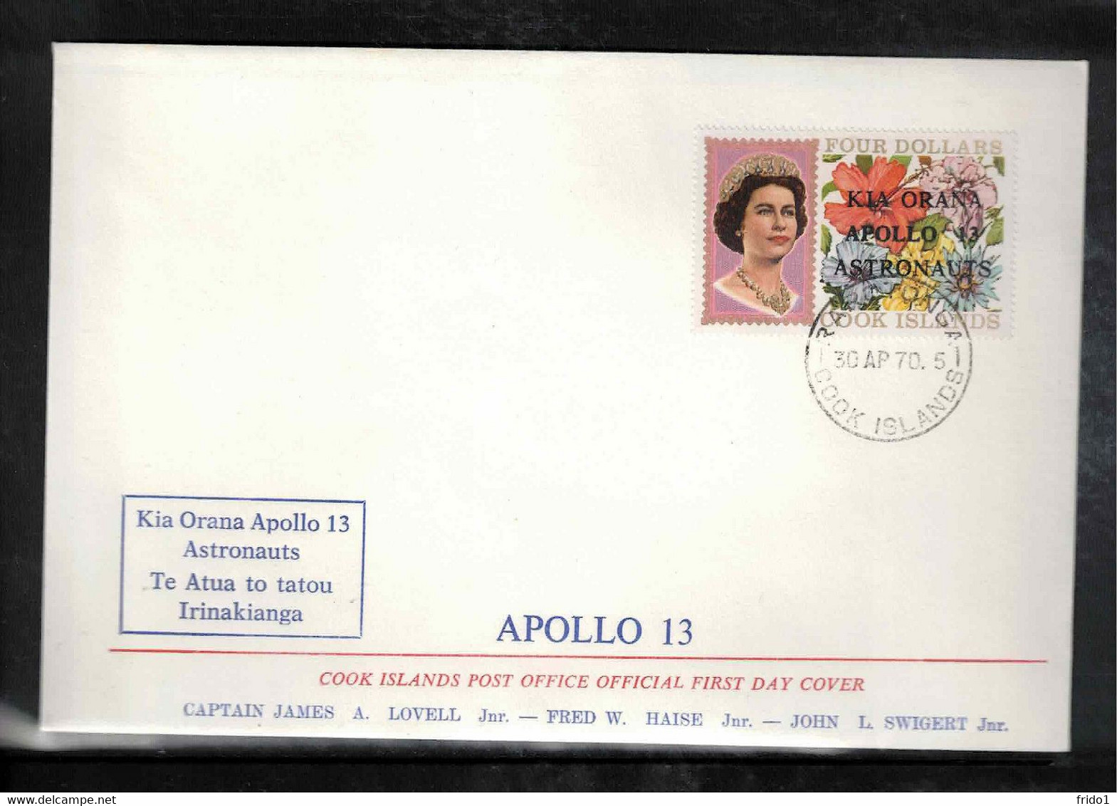 Cook Islands 1970 Space / Raumfahrt Apollo XIII FDC - Oceania