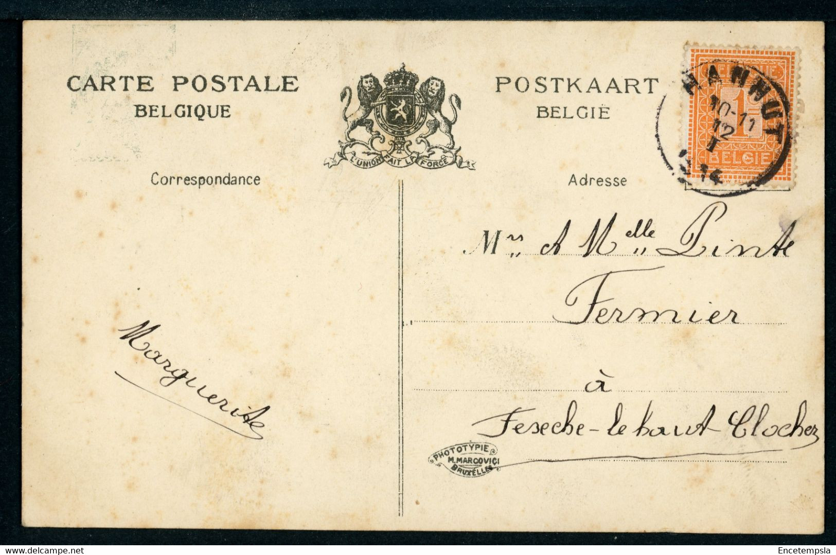 CPA - Carte Postale - Belgique - Hannut - Pensionnat Des Soeurs Du Saint Coeur De Marie - 1914 (CP20496OK) - Hannut