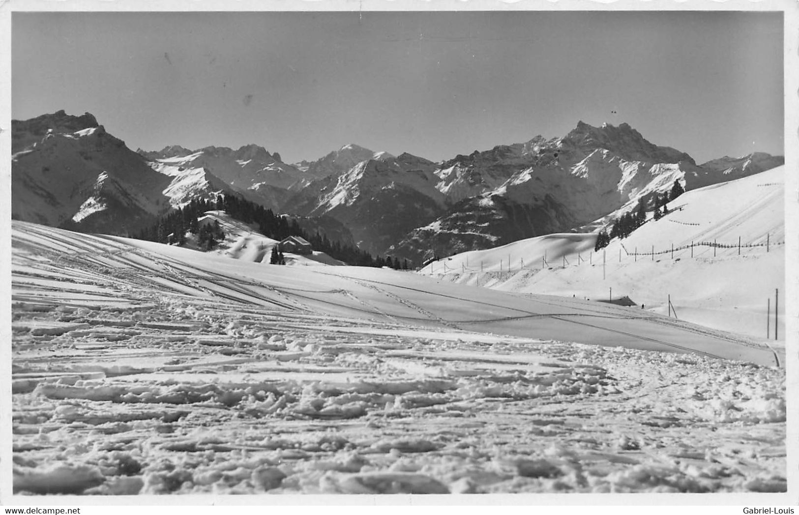 Bretaye Villars Dts De Morcles Mt Blanc Dents Du Midi Piste De Ski 1940 - Morcles