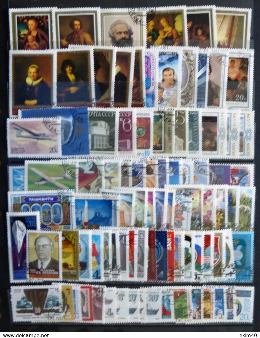 1983 Russia Stamp Year Set Of Used/Cancelled 92 Stamps & 9 Sheets No CL-1455 - Collezioni