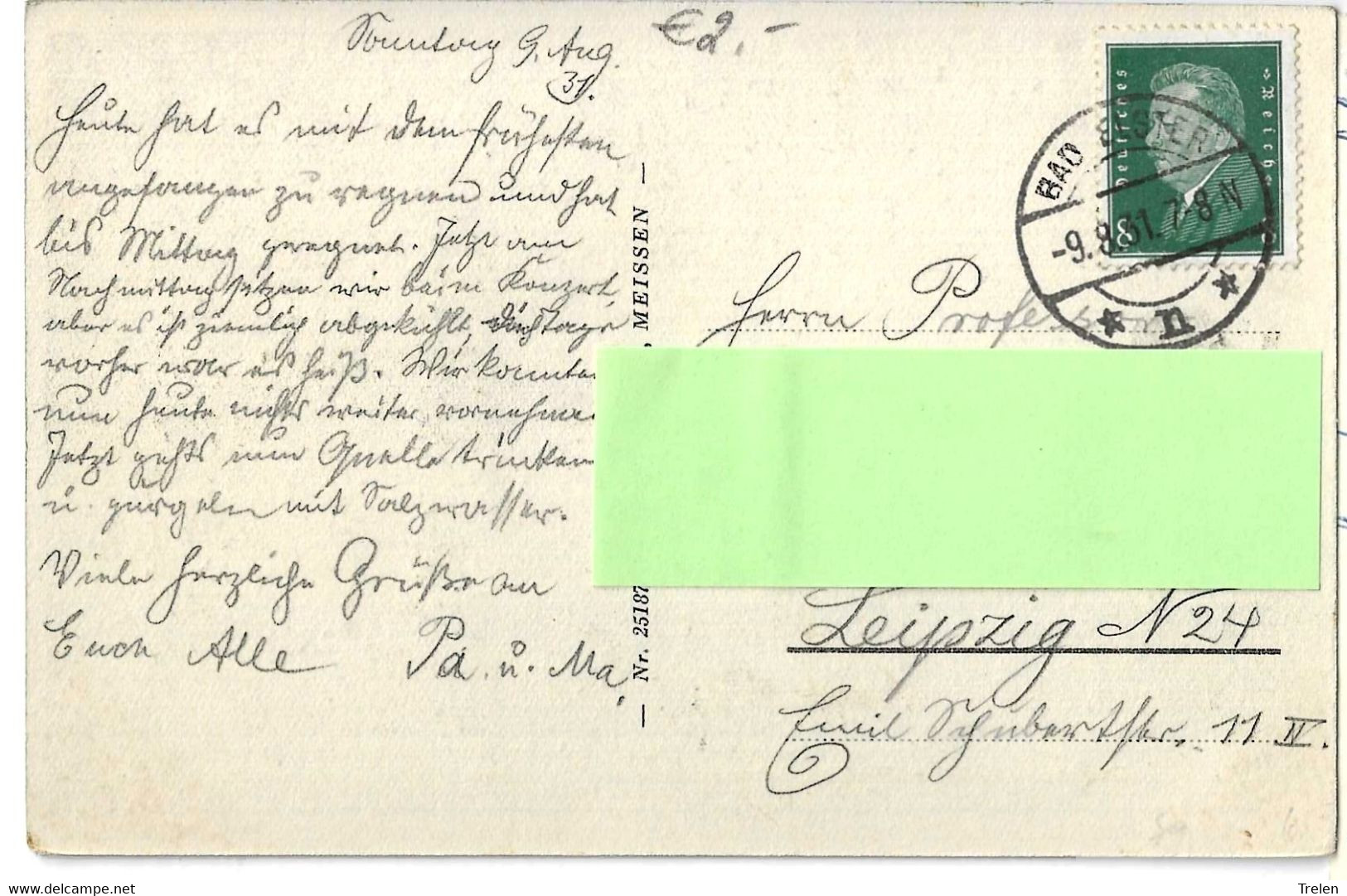 Allemagne, Bad Elster, Kreuzkapelle, 1931, Gelaufen, Circulé - Vogtland