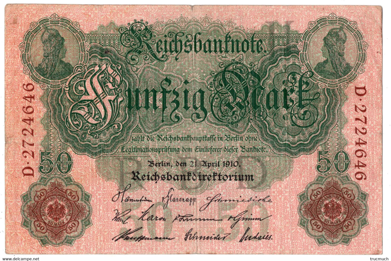 34 - ALLEMAGNE - 50 Mark - 21.04.1910 - 50 Mark