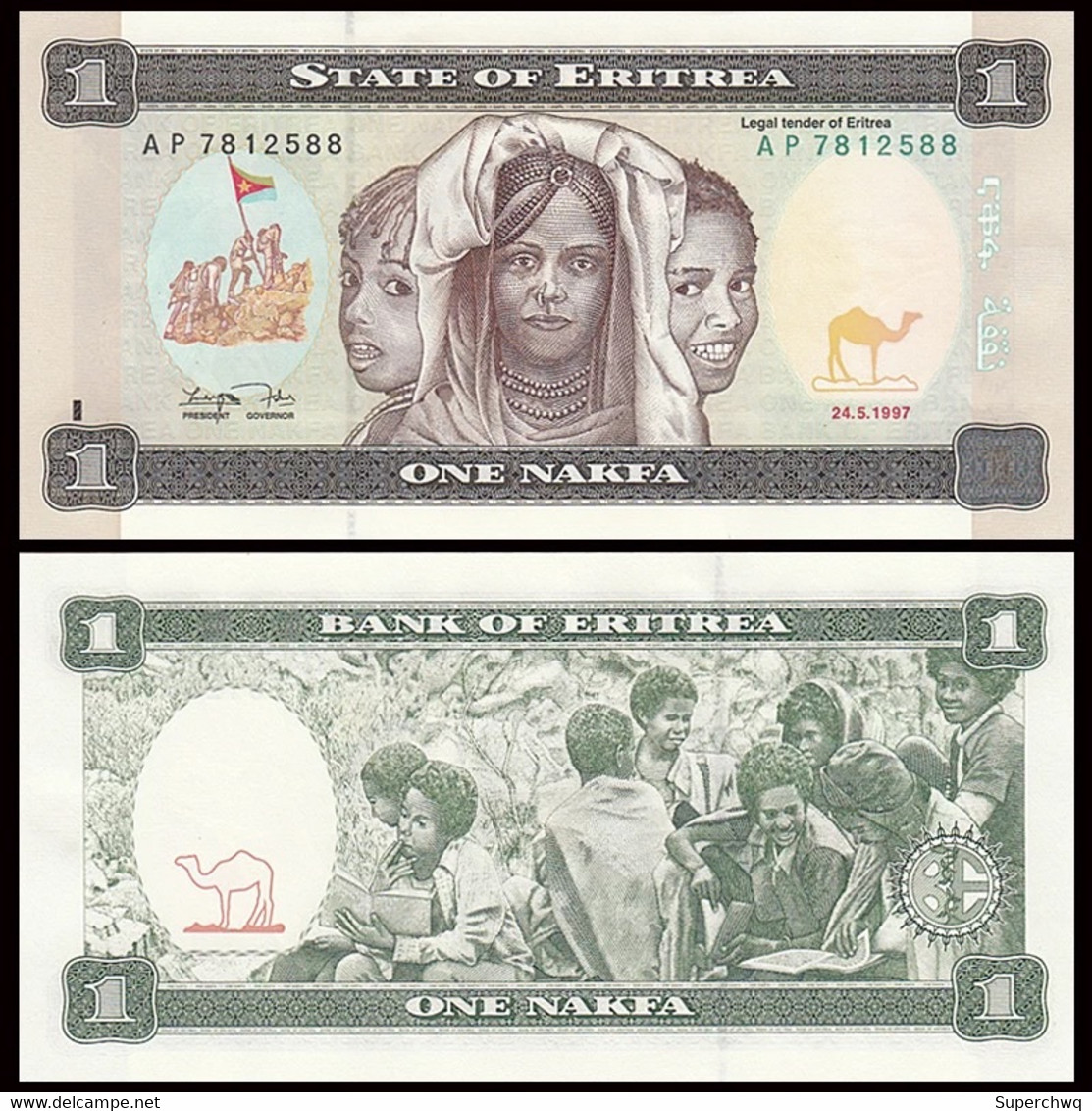 Eritrea, 1 Nakfa Banknote, 1997，UNC - Eritrea