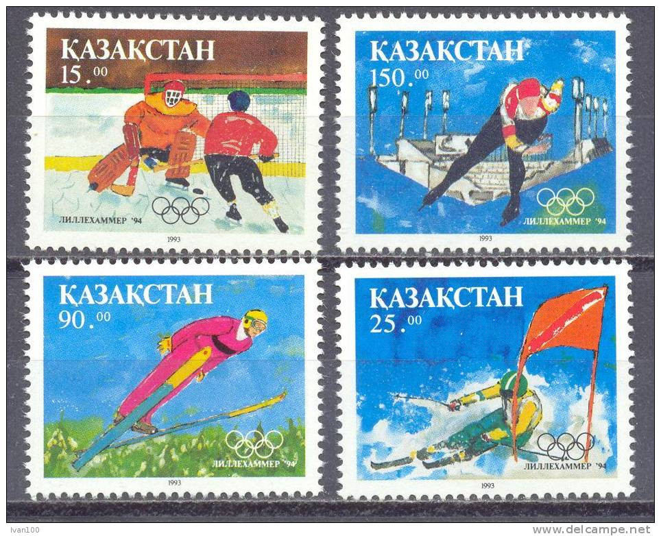 1994. Kazakhstan, Winter Olympic Games Lillehammer, 4v, Mint/** - Kazajstán