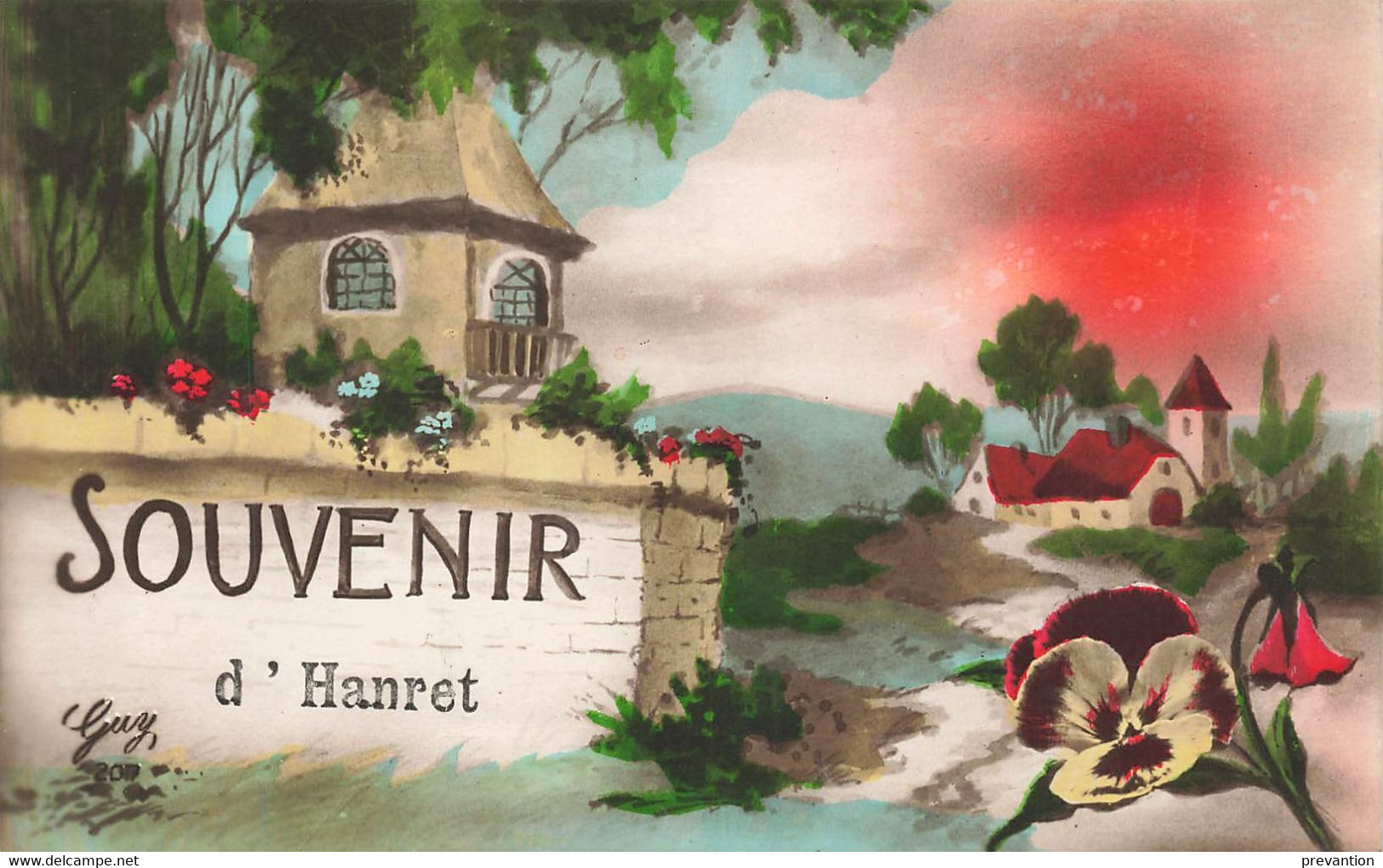 Souvenir D'HANRET - Carte Colorée Et Circulé En 1929 - Eghezée