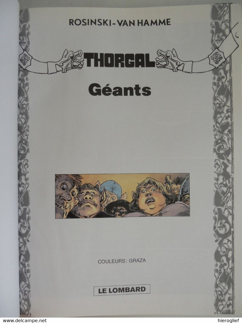 THORGAL 22 - Géants - Rosinski - Van Hamme éd Lombard 2001 - Thorgal