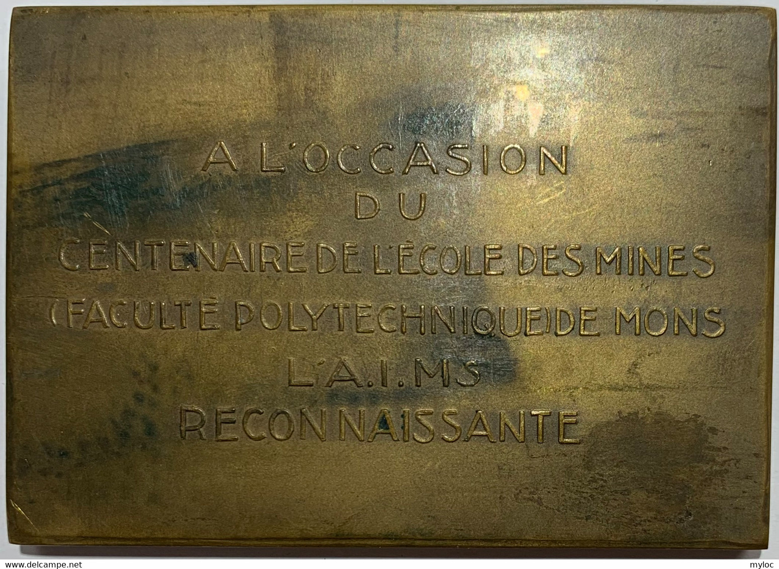 Médaille Bronze. A L'occasion Du Centenaire De L'école Des Mines De Mons. G. Jacobs. - Unternehmen