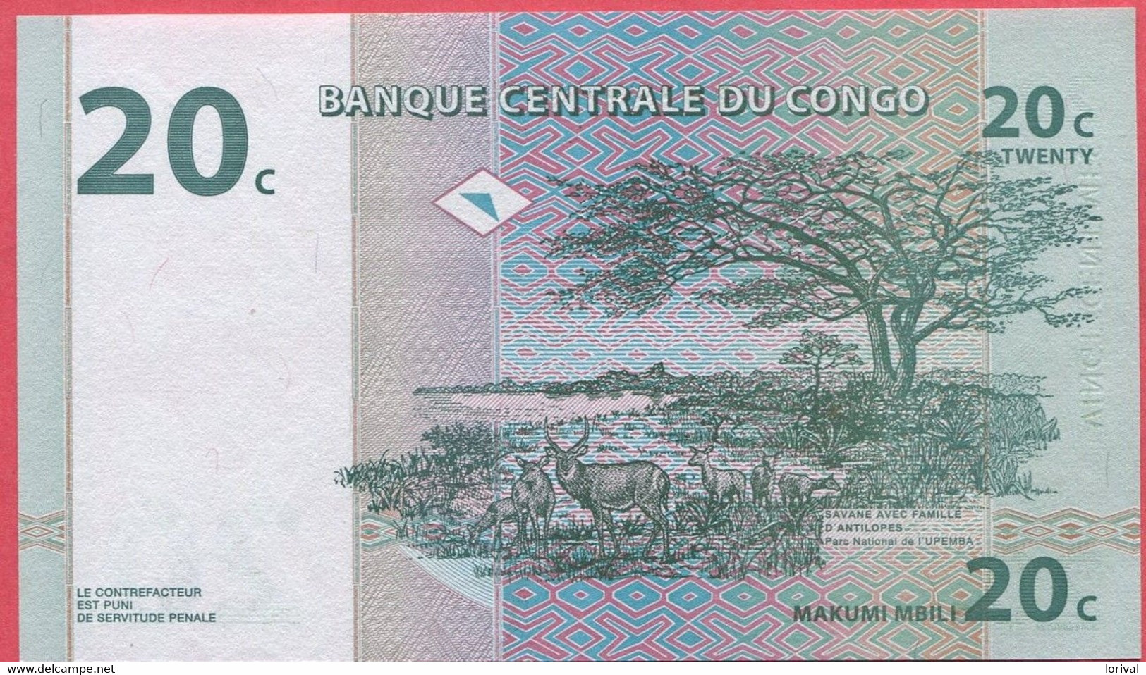 20 Centimes 01/11/97 Neuf 2 Euros - République Du Congo (Congo-Brazzaville)