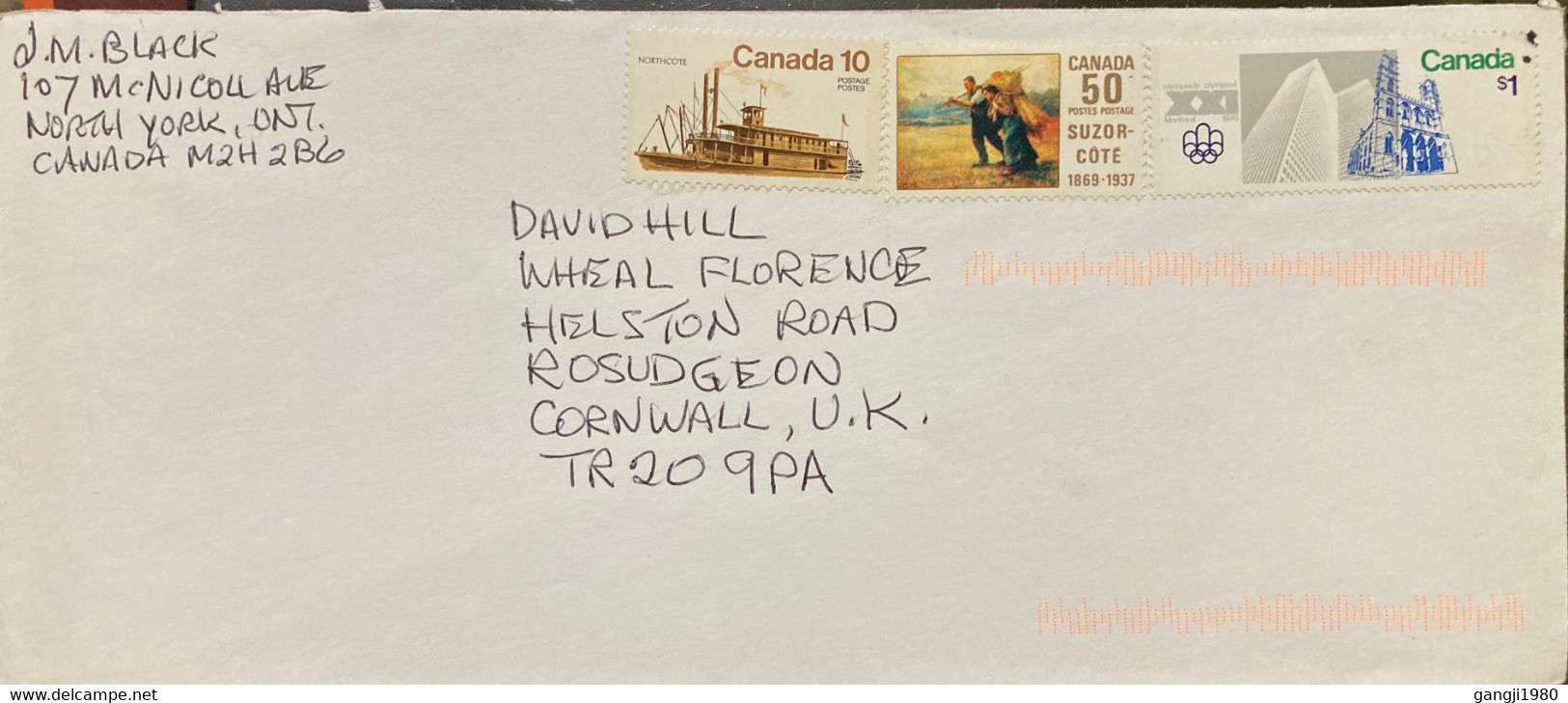 CANADA 2000, SHIP,COUPLE,OLYMPIC,BUILDING,ARCHITECTURE,ART,PAINTING USED COVER TO ENGLAND - Covers & Documents