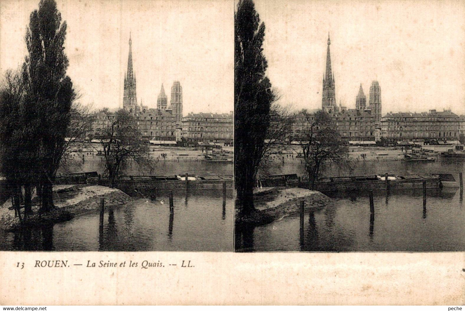 N°93677 -carte Stéréoscopique -Rouen- - Cartes Stéréoscopiques