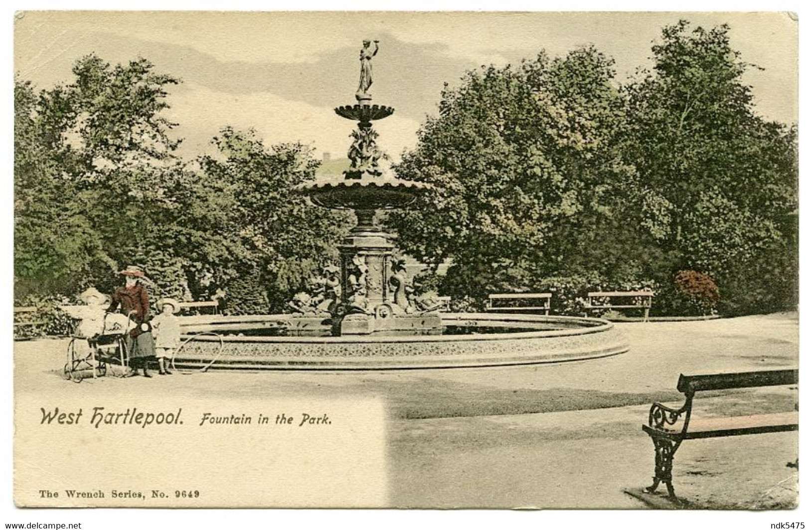 WEST HARTLEPOOL : FOUNTAIN IN THE PARK / POSTMARK / ADDRESS - SCARBOROUGH, CAYTON, JOINER (AGAR) - Hartlepool