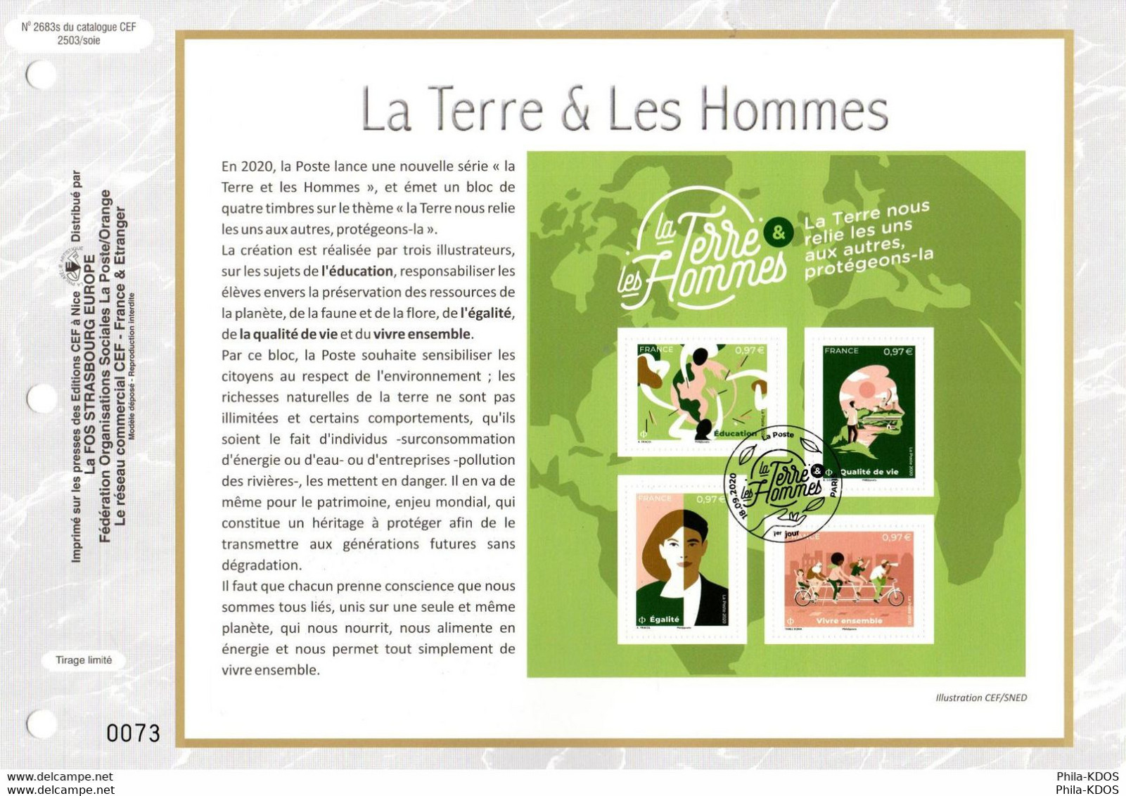 2020 " LA TERRE ET LES HOMMES " Sur Feuillet CEF 1er Jour N° YT 5424 à 5427. Parfait état FDC A SAISIR ! (N° 72) - 2020-…