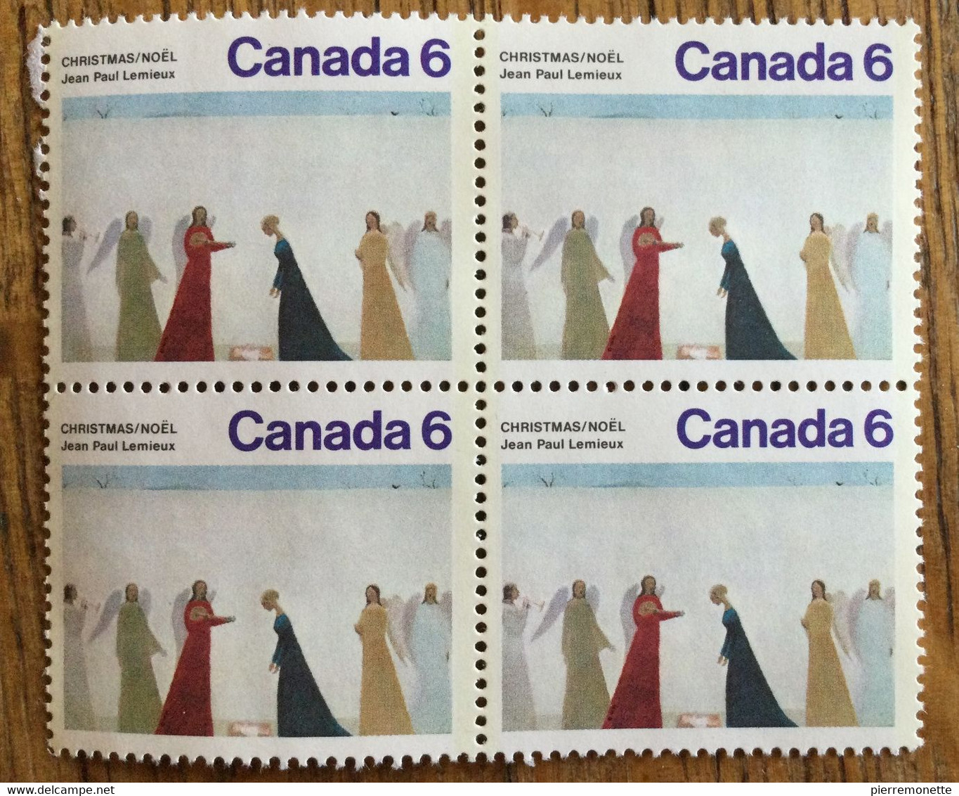 Canada 1974 650-1 Noël - Jean Paul Lemieux Bloc De 4 - Blocks & Sheetlets