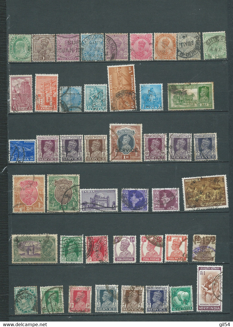 INDE ANGLAISE  - Lot De 45 Timbres Oblitérés ( Début De Collection ) ( Quelque Uns Inde Indépendante - AI 31504 - 1936-47 Koning George VI