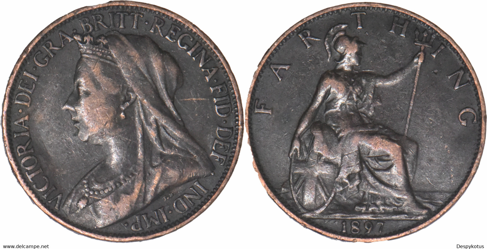 Grande-Bretagne - 1897 - 1 Farthing - Reine Victoria - 04-186 - B. 1 Farthing