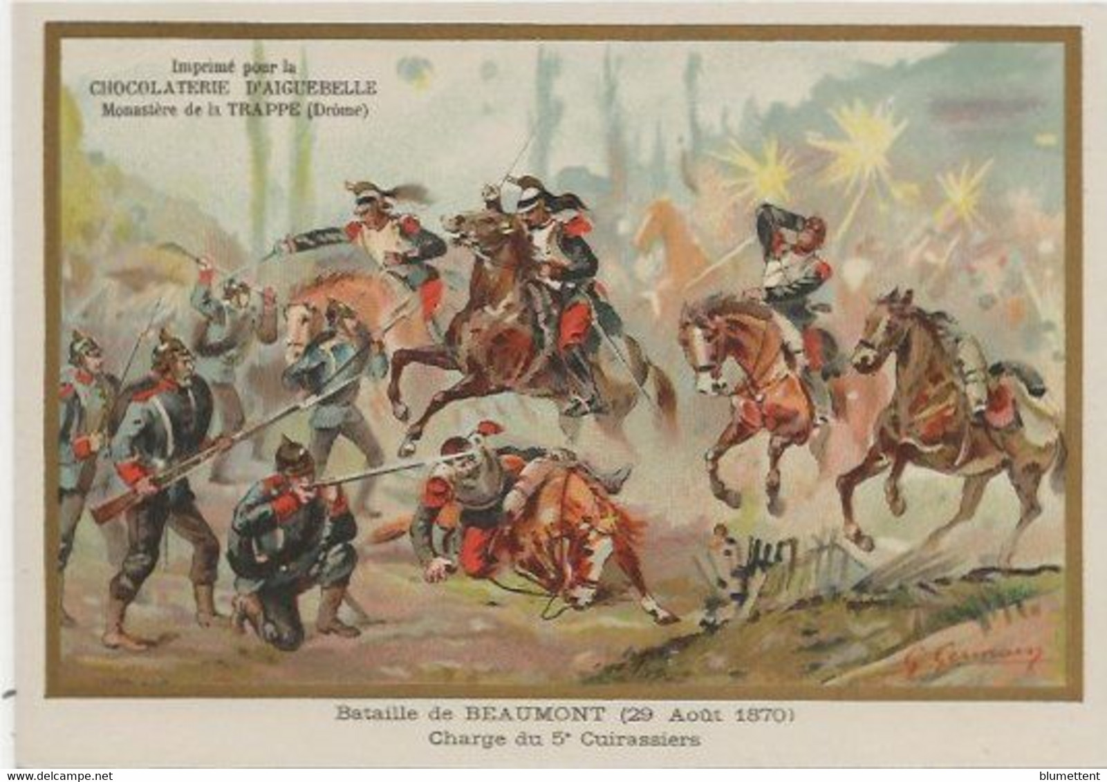 Chromo Aiguebelle 13.5 X 9.5 - Bataille De BEAUMONT Le 29 Août 1870 - Aiguebelle