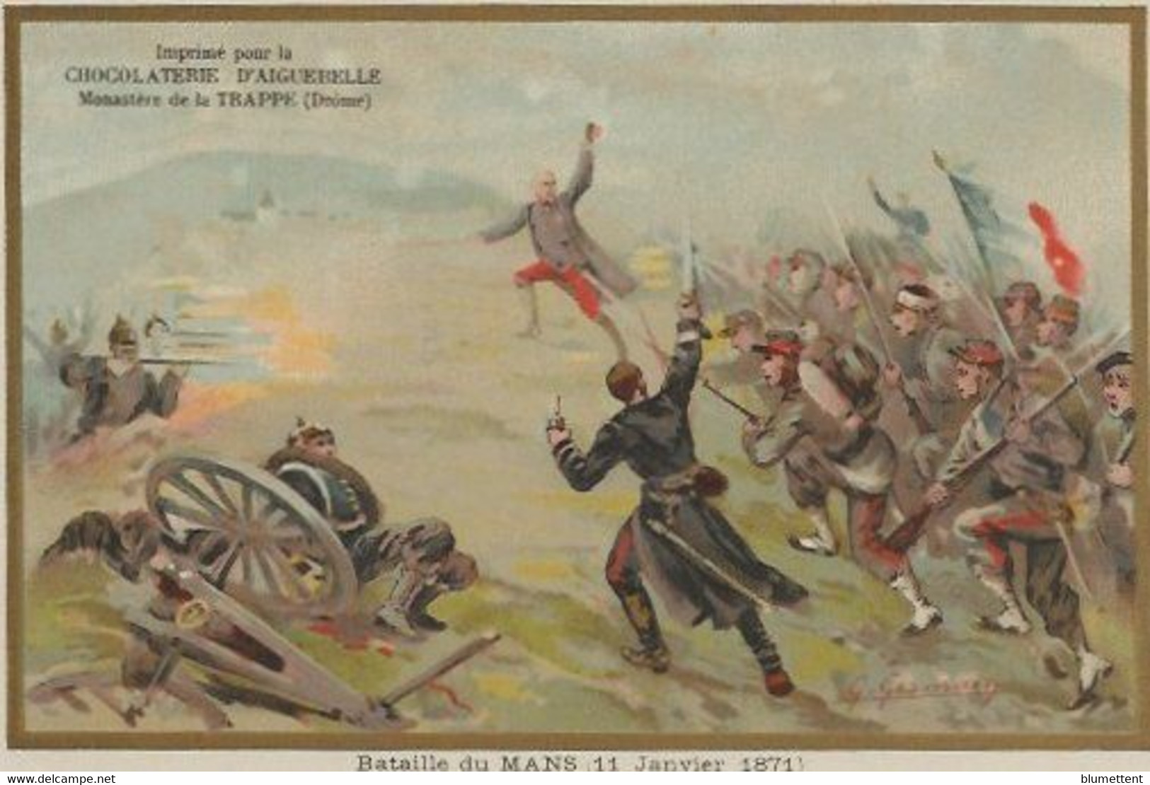 Chromo Aiguebelle 13.5 X 9.5 - Bataille Du MANS Le 11 Janvier 1871 - Aiguebelle