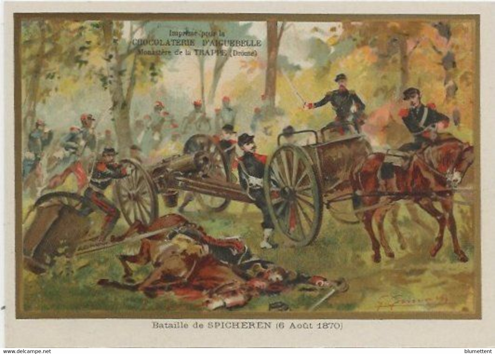 Chromo Aiguebelle 13.5 X 9.5 - Bataille De SPICHEREN Le 6 Août 1870 - Aiguebelle