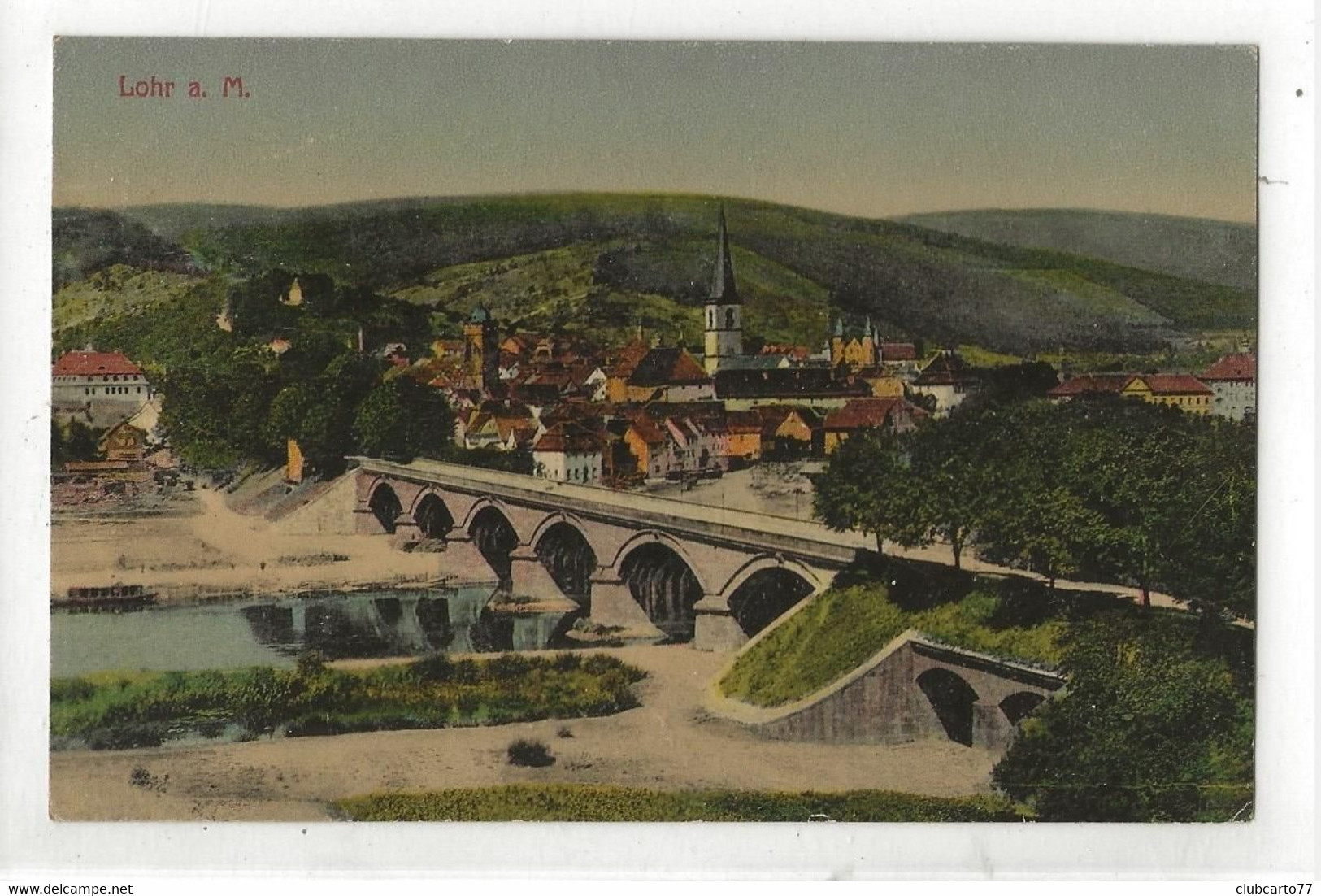Lohr Am Main (Allemagne, Bavière) : Blick Zum Brücke U. Kirche  En 1920 PF. - Lohr