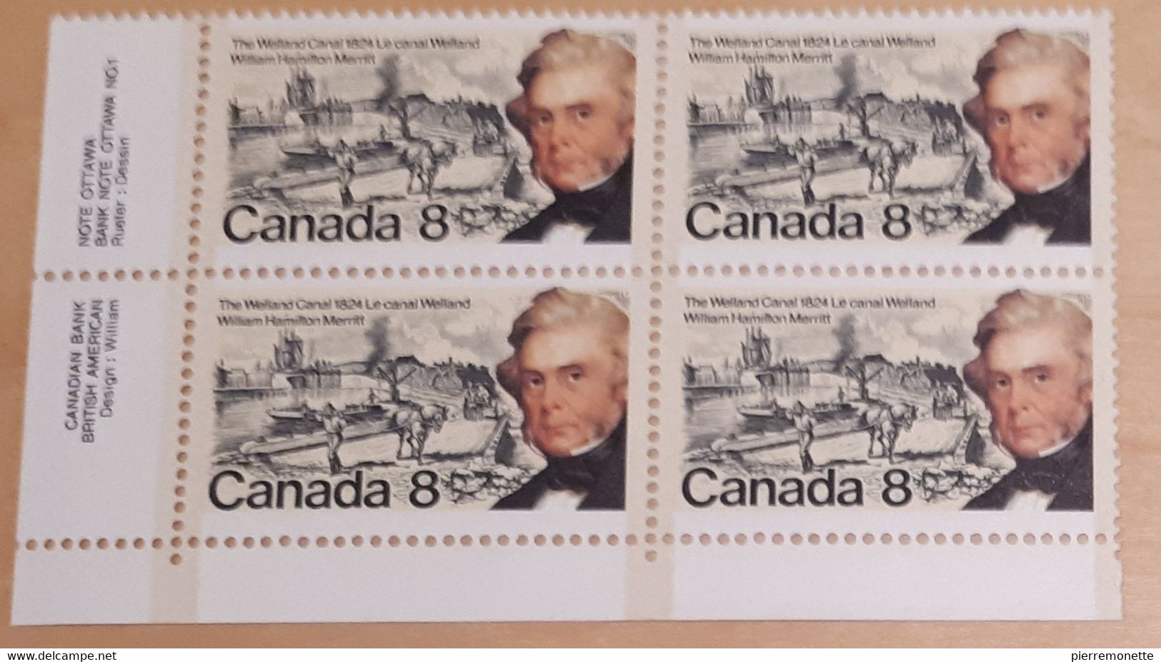 Canada 1975  655 Canal Welland Bloc De Coin BL - Blocks & Sheetlets