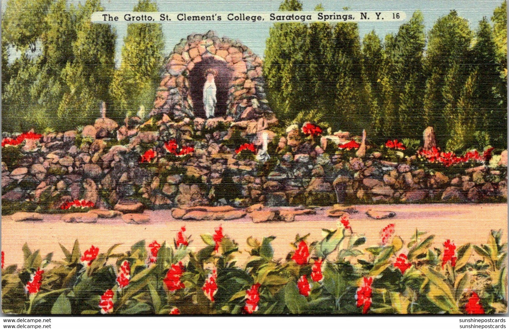 New York Saratoga Springs The Grotto St Clement's College 1945 - Saratoga Springs