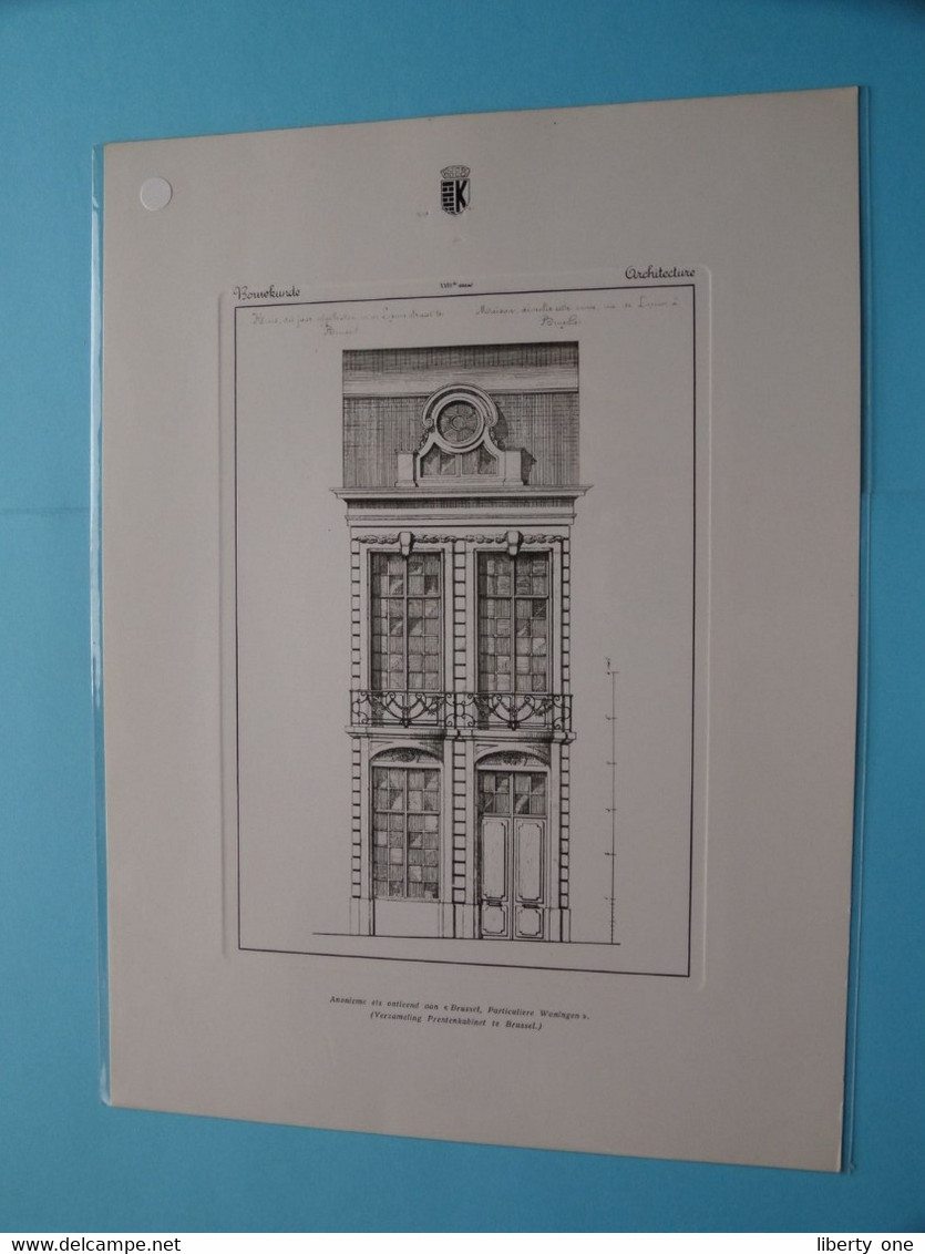 Anonieme Ets Ontleend Aan " BRUSSEL, Particuliere Woningen " ( Bouwkunde - Architecture ) Format A4 ! - Architecture