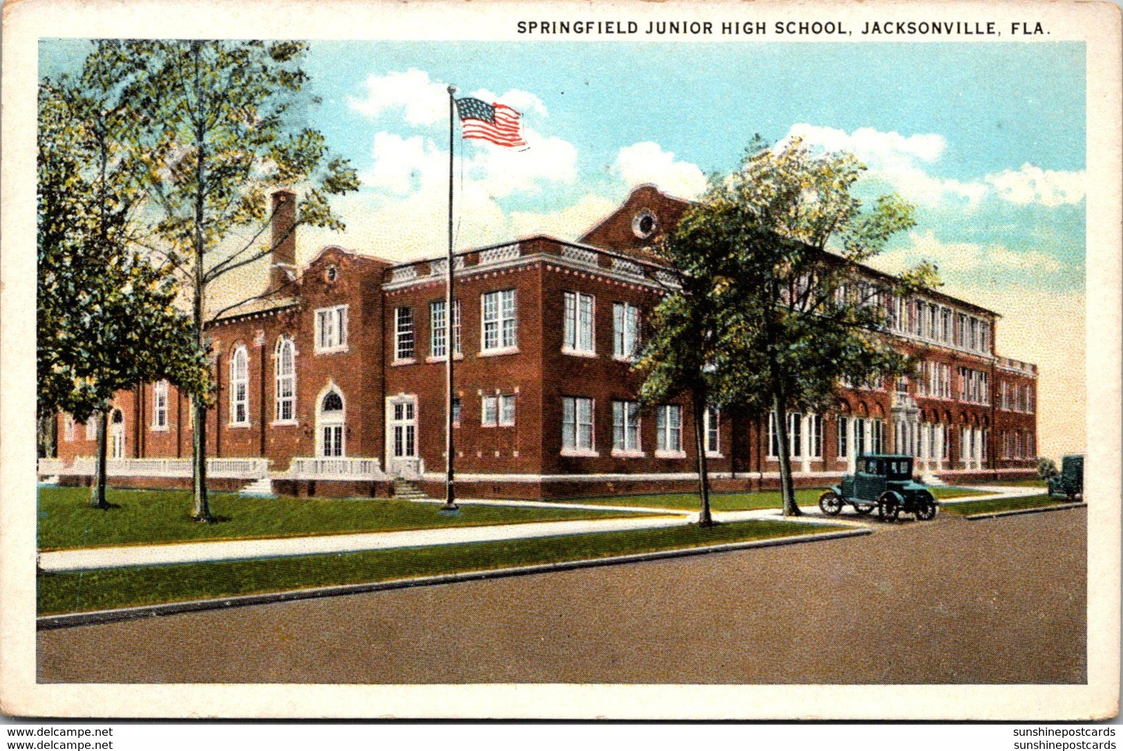 Florida Jacksonville Springfield Junior High School Curteich - Jacksonville