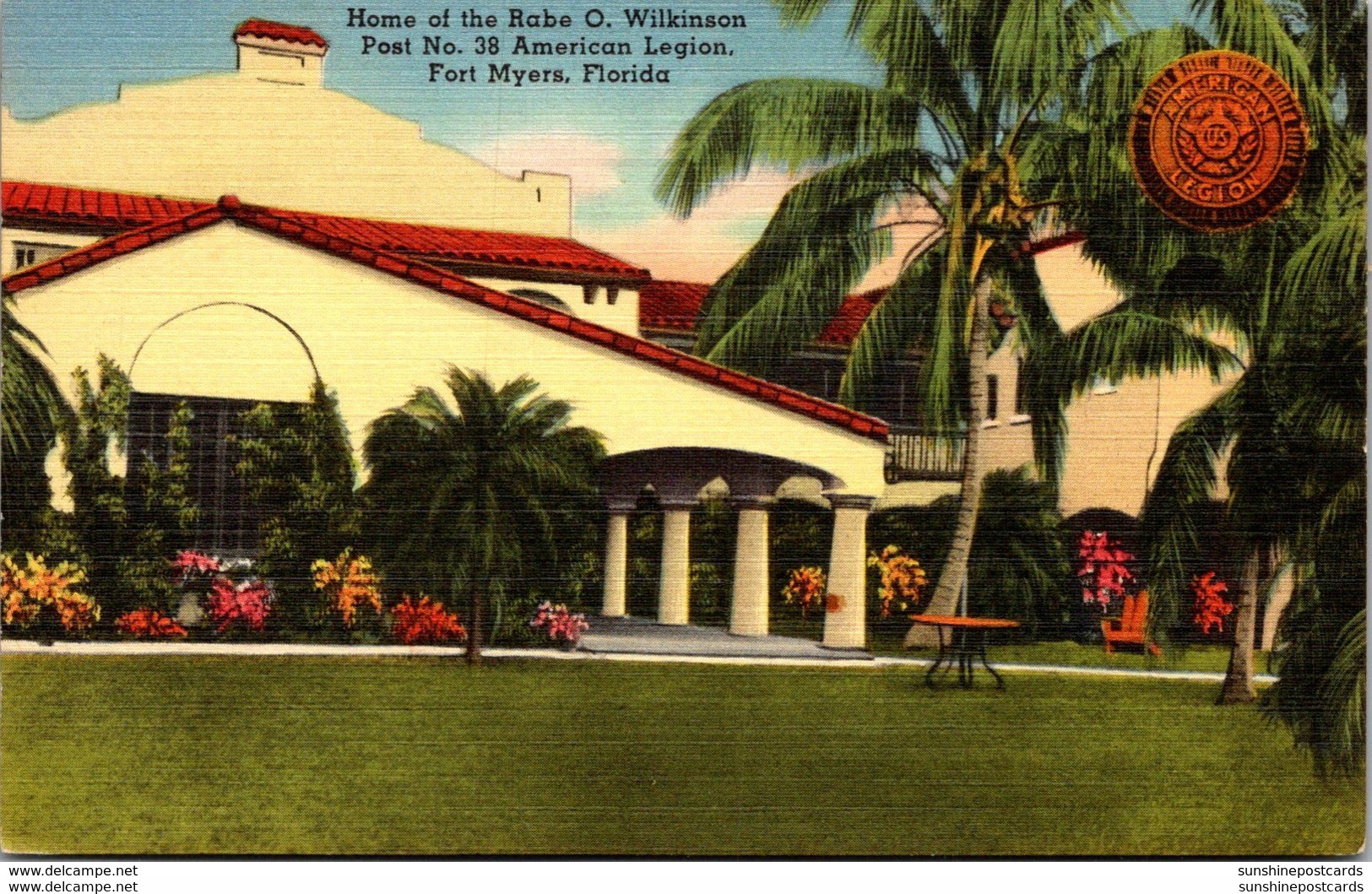 Florida Fort Myers Home Of Rabe O Wilkinson Amercian Legion Post No 38 1955 - Fort Myers