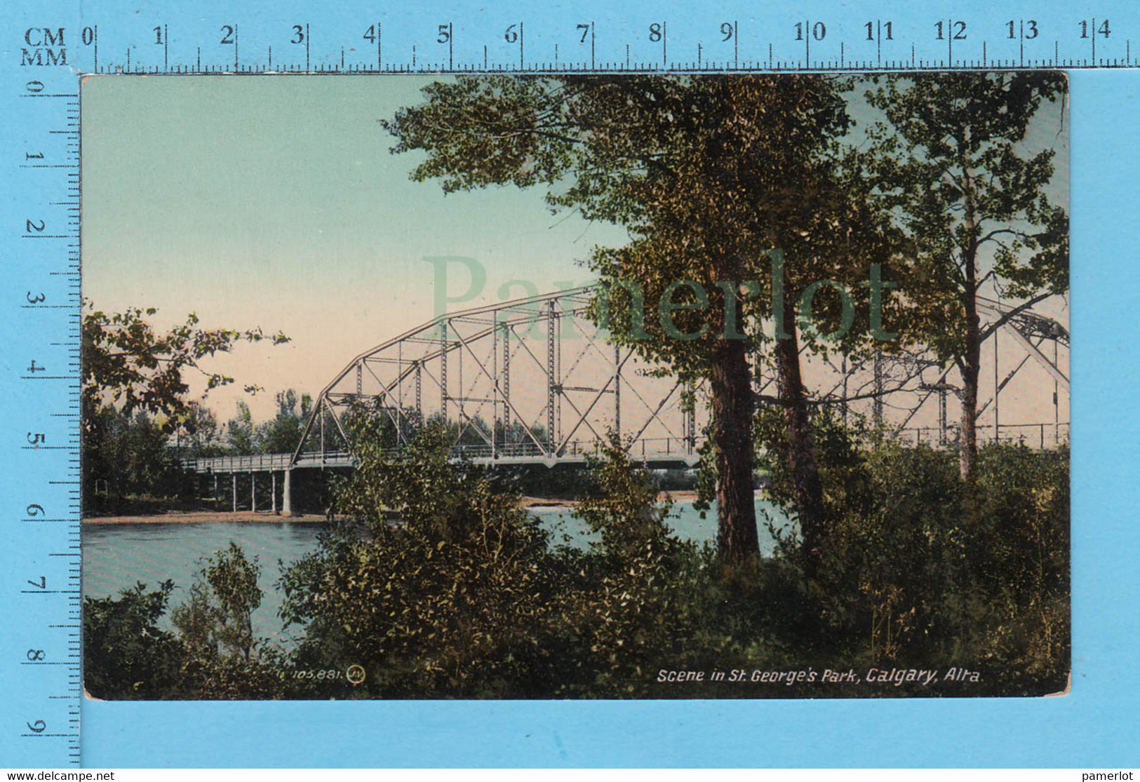 CPA Calgary Alberta - Scene In St. George's Park An Bridge, Valentine & Sons - Calgary