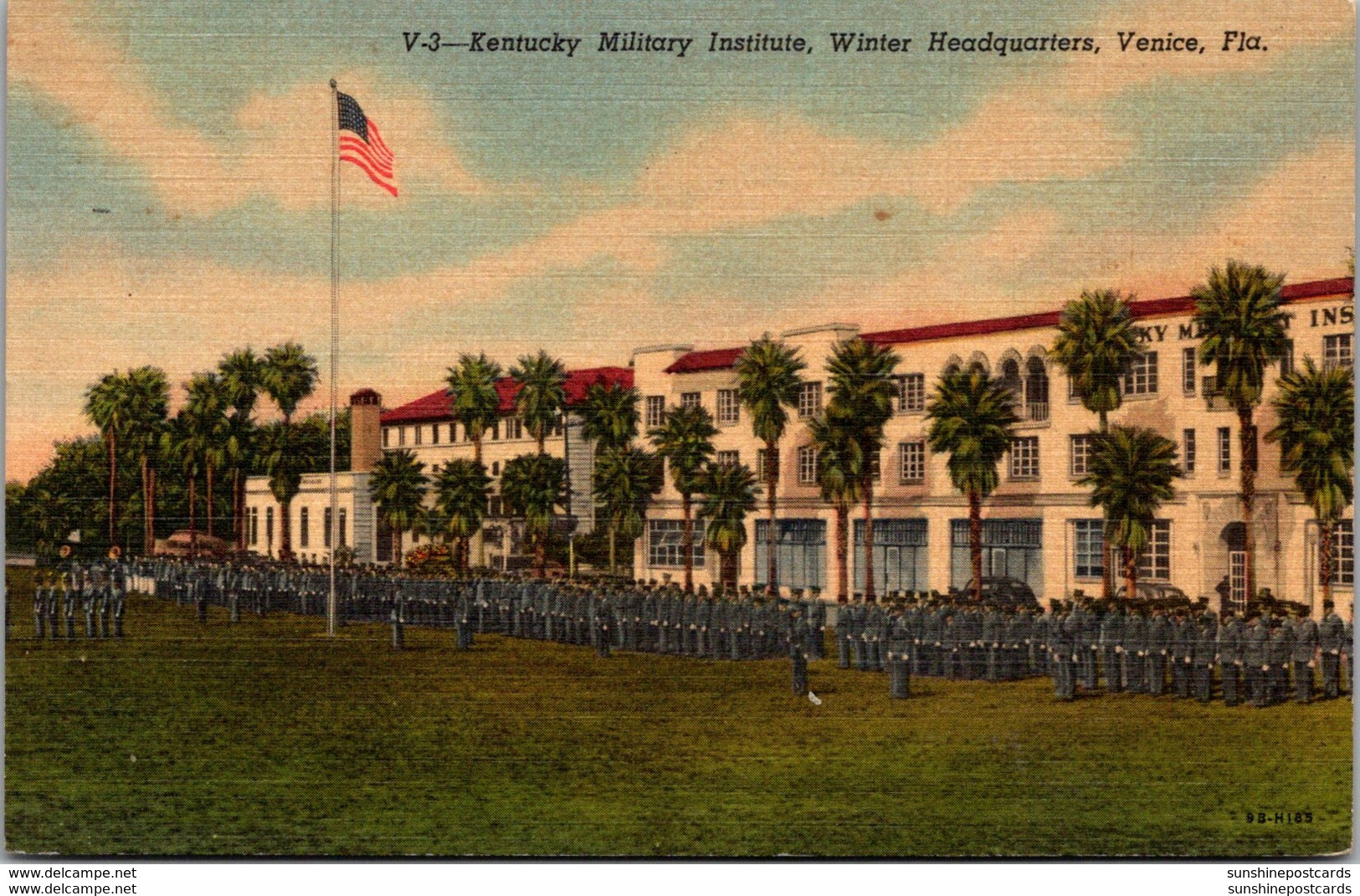 Florida Venice Kentucky Military Institute Winter Headquarters 1955 Curteich - Venice