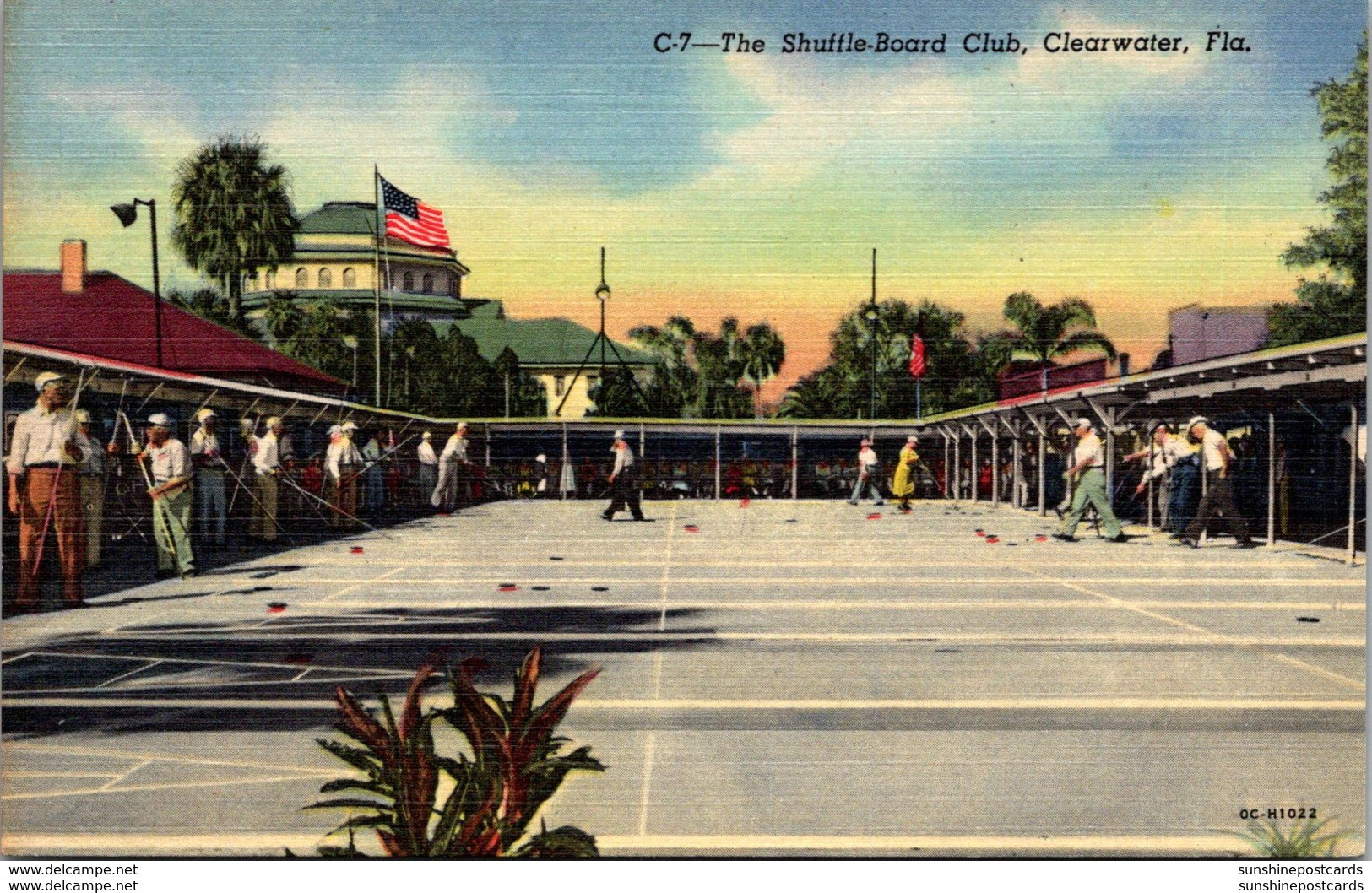 Florida Clearwater The Shuffleboard Club Curteich - Clearwater