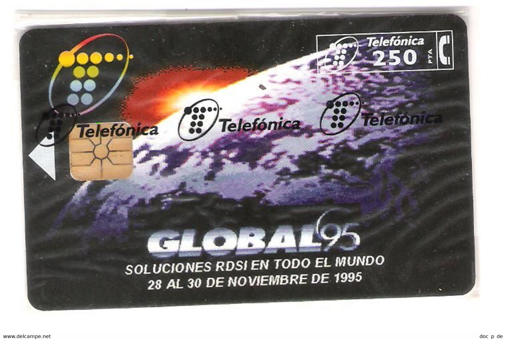 Spain - G-009 - Emision De Gentileza - Global 95 - Planet Earth Weltall Space - 250 PTA - Mint In Blister - Nueva - Emissions De Gentillesse