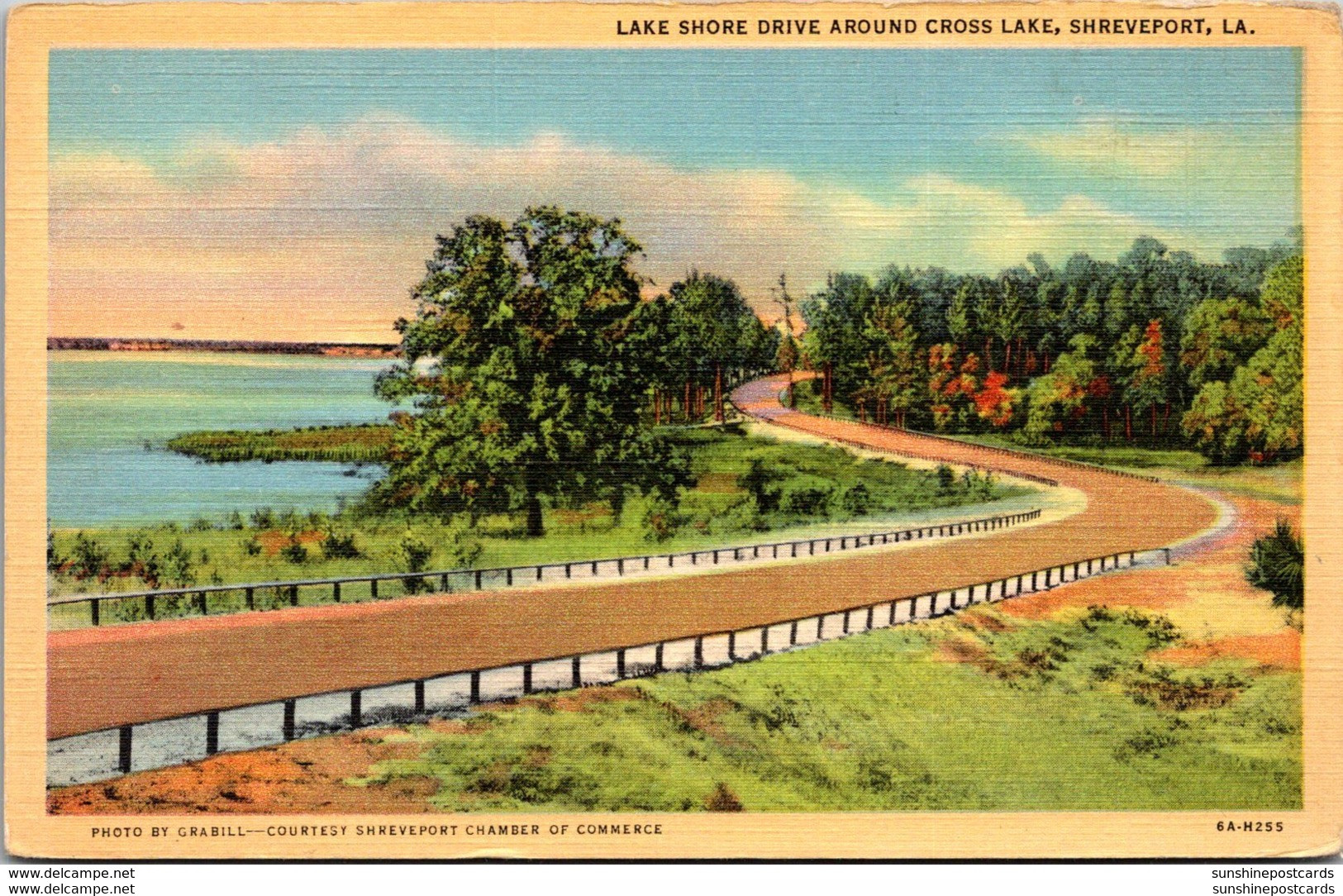 Louisiana Shreveport Lake Shore Drive Around Cross Lake Curteich - Shreveport