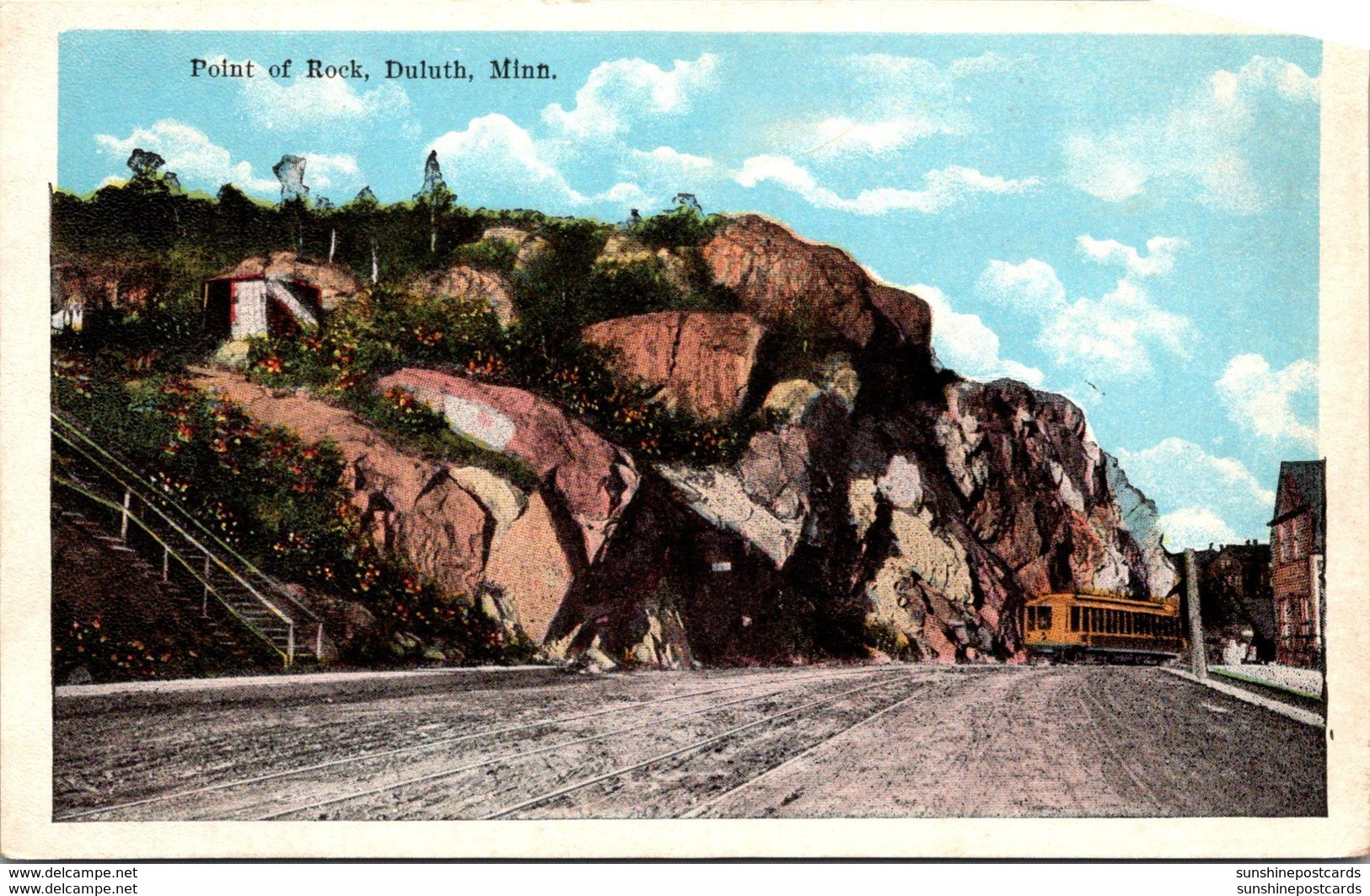 Minnesota Duluth Trolley At Point Of Rock 1922 - Duluth